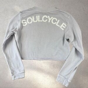 Soulcycle Casey Cropped Sweatshirt Lilac Sz XS Skull Grunge Athleisure